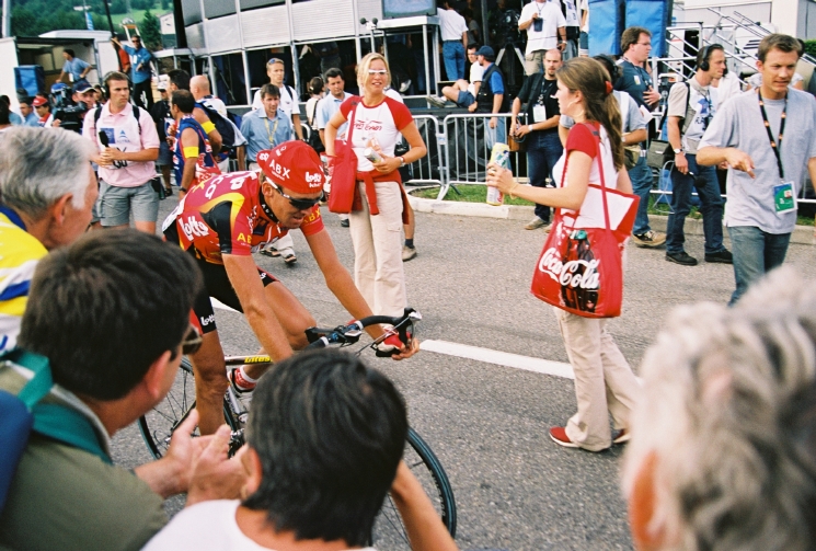 First finishers from this step pedal up to the Coke girls
