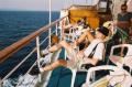 The ship's captain takes a break